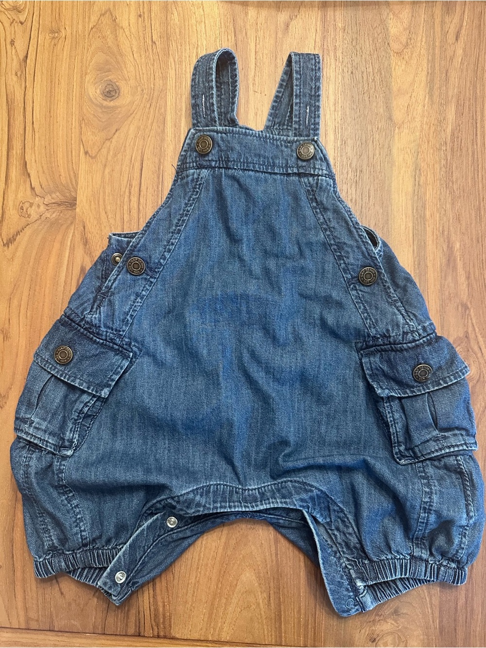 GAP Blue Denim Baby Overalls Romper